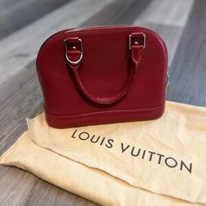 Louis Vuitton Epi Alma BB Castilian Red
